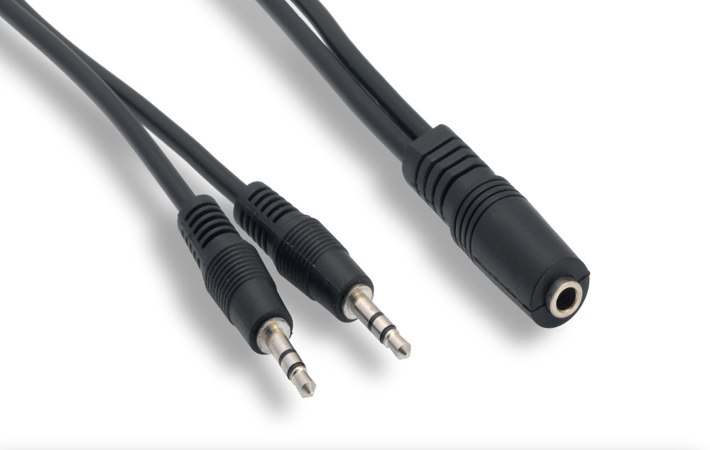 3.5mm Stereo F to 2 M Audio Splitter Cable