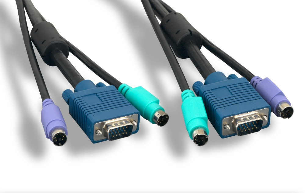 Standard Black PS/2 3 in 1 KVM Cable (M/M)