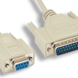 DB9 F / DB25 M Null Modem Cable