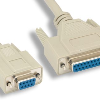 DB9 F / DB25 F Null Modem Cable