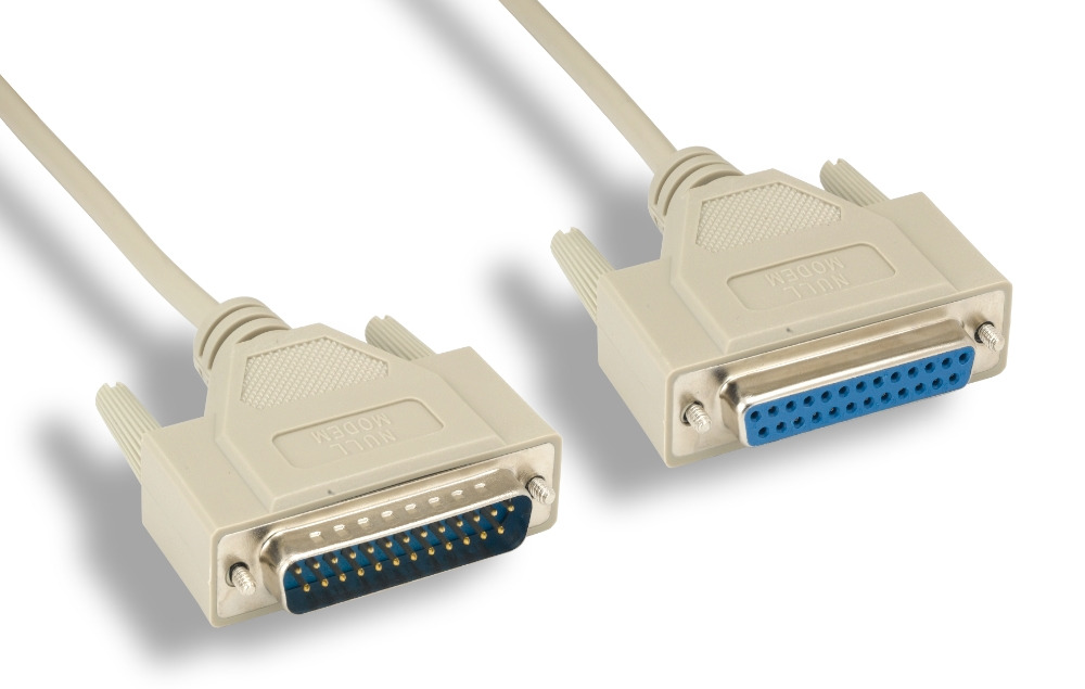DB25 M / F Null Modem Cable