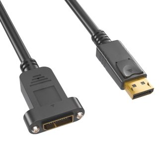DisplayPort Male To Panel Mount Type Female Cable
