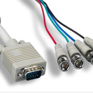 VGA HD15 M To 4 BNC M High-Resolution Monitor Cable with Ferrite