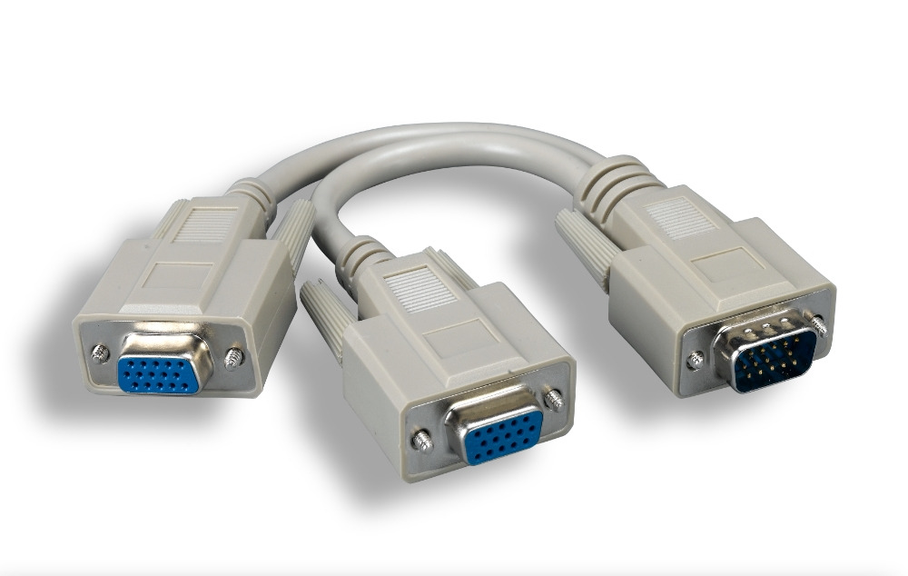 Standard VGA "Y" Splitter Cable Adaptor