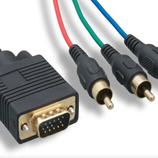 VGA HD15 M To 3 RCA M High-Resolution Video Cable With Ferrite