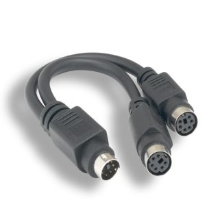 MDIN6 M to Fx2 PS/2 Y Splitter Cable