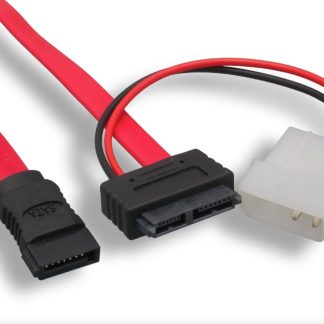 12" Slimline SATA 13 Pin to SATA 7 Pin + 4 Pin Power Cable