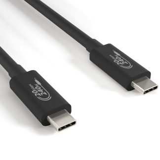 USB 4.0 Gen2X2 Type C 20Gbps/240w Male/Male Cable, Black, E-Mark.