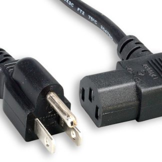 18 AWG Right Angle Standard Power Cord NEMA 5-15P to C13