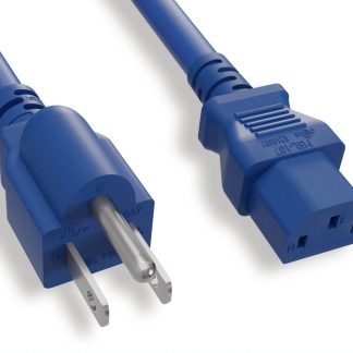 14 AWG Standard Power Cord NEMA 5-15P to C13, Blue