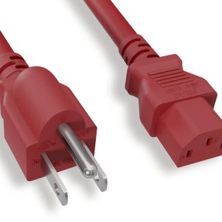 14 AWG Standard Power Cord NEMA 5-15P to C13, Red