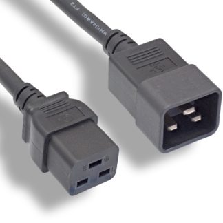 14 AWG Black C20 to C19 Universal Jumper Power Cord