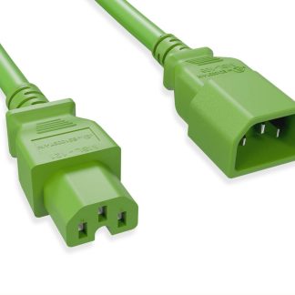 14 AWG Green C15 / C14 Power Cord