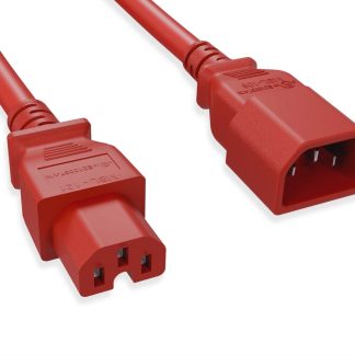 14 AWG Red C15 / C14 Power Cord