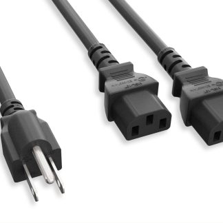 18 AWG NEMA 5-15P to C13 Splitter Power Cord