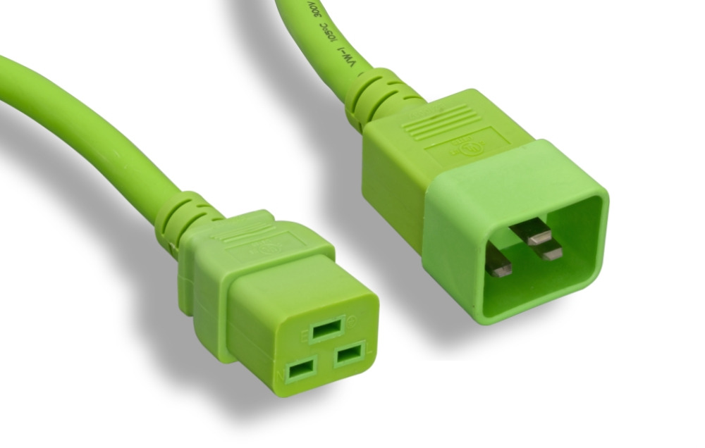12 AWG Green C20 to C19 Universal Jumper Power Cord