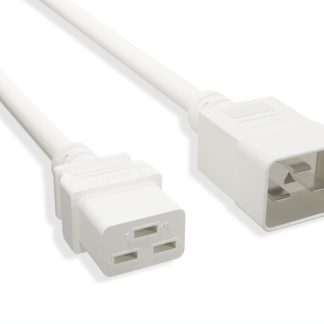 12 AWG White C20 to C19 Universal Jumper Power Cord