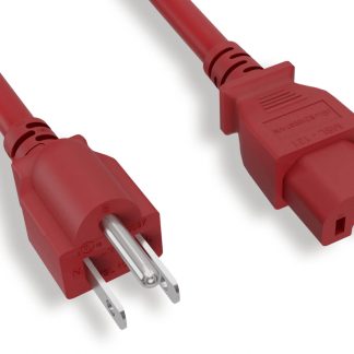 14 AWG NEMA 5-15P to C15 Power Cord, Red
