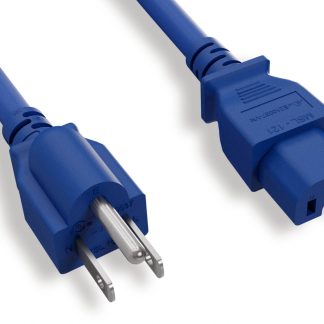 14 AWG NEMA 5-15P to C15 Power Cord, Blue