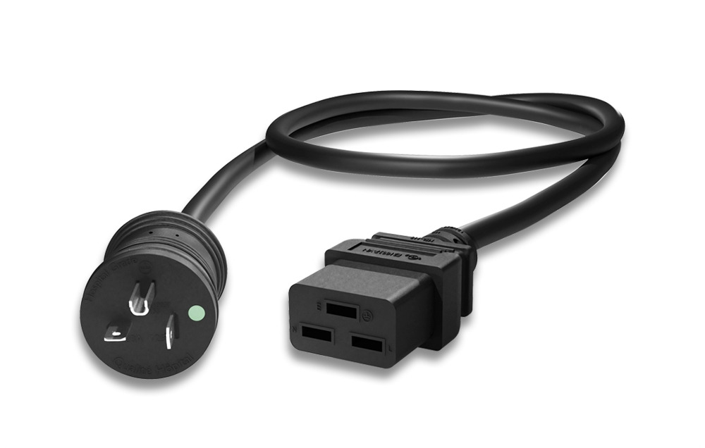 12 AWG Hospital Grade Power Cord Black - Image 2