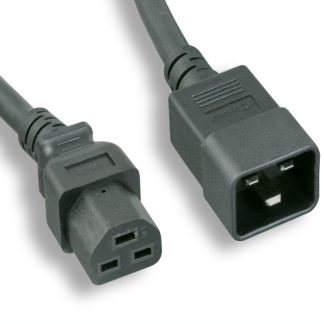 12 AWG Black C20 to C21 Universal Jumper Power Cord