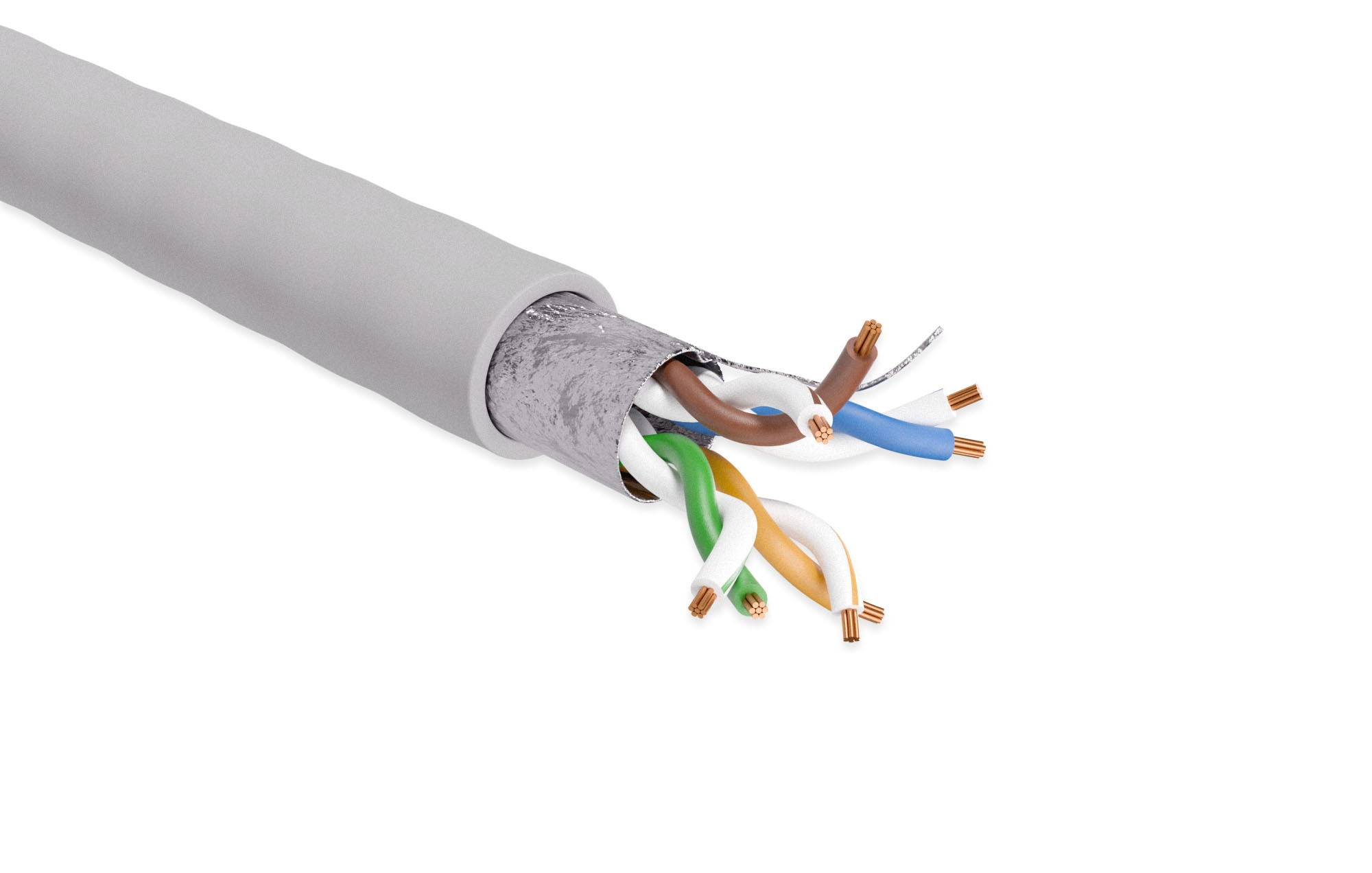 Cat. 5e STP Stranded Gray Ethernet Bulk Cable