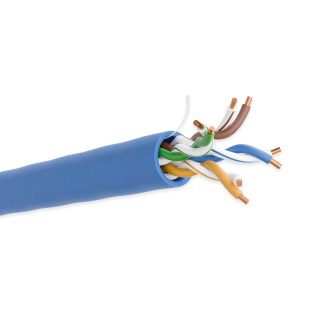 Cat. 5e Plenum Solid Blue Ethernet Bulk Cable 350MHZ