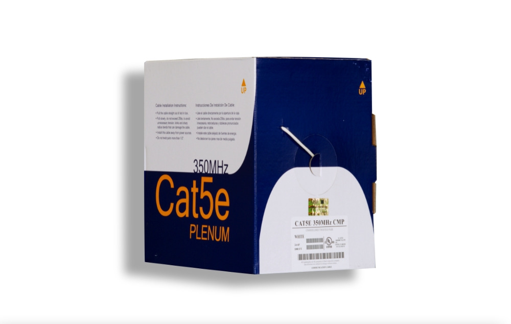 Cat. 5e Plenum Solid White Ethernet Bulk Cable 350MHZ - Image 3