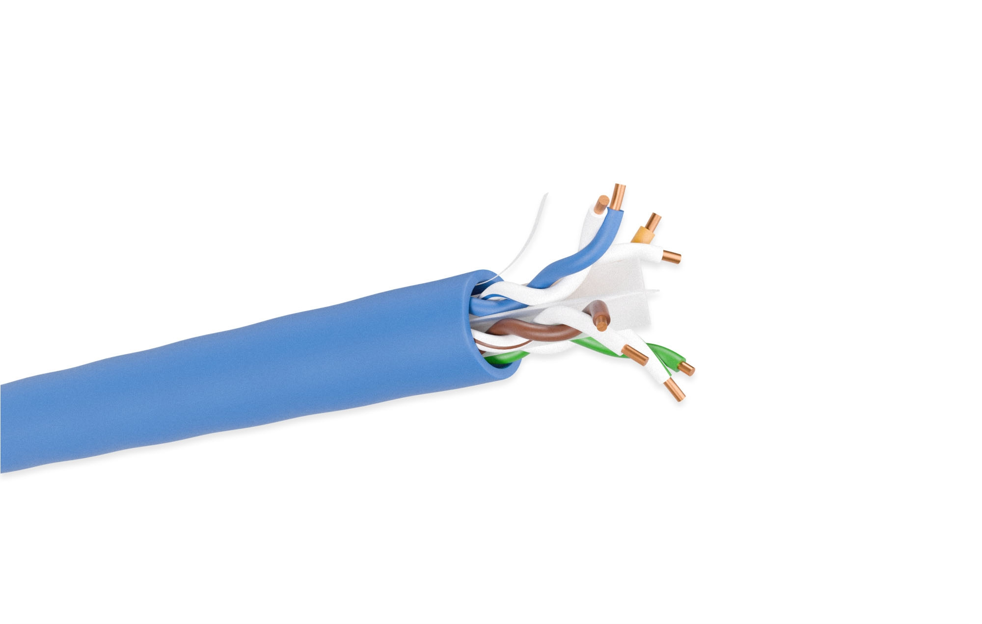 Cat. 6 CMP Plenum Solid Blue Ethernet Bulk Cable 600MHz