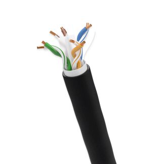 Cat. 6E UTP Solid Direct Burial Outdoor Bulk Cable, Black