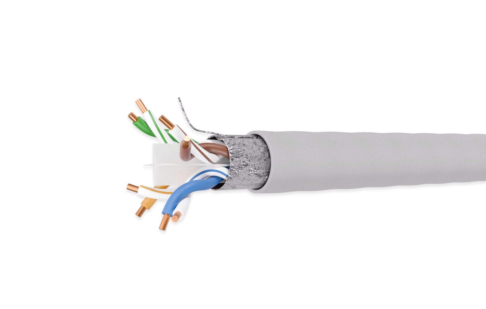 Cat. 6 STP Solid Gray Bulk Cable
