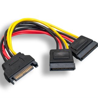 SATA 15-Pin Male / Sata 15-Pin Female x 2 Power Y Cable