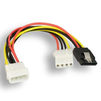 5.25 Male to 5.25 Female with SATA 15-Pin Female Power Y Cable