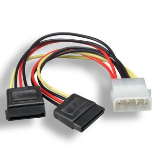 5.25" Male to SATA 15-Pin Female x 2 DC Power Adapter Y Cable