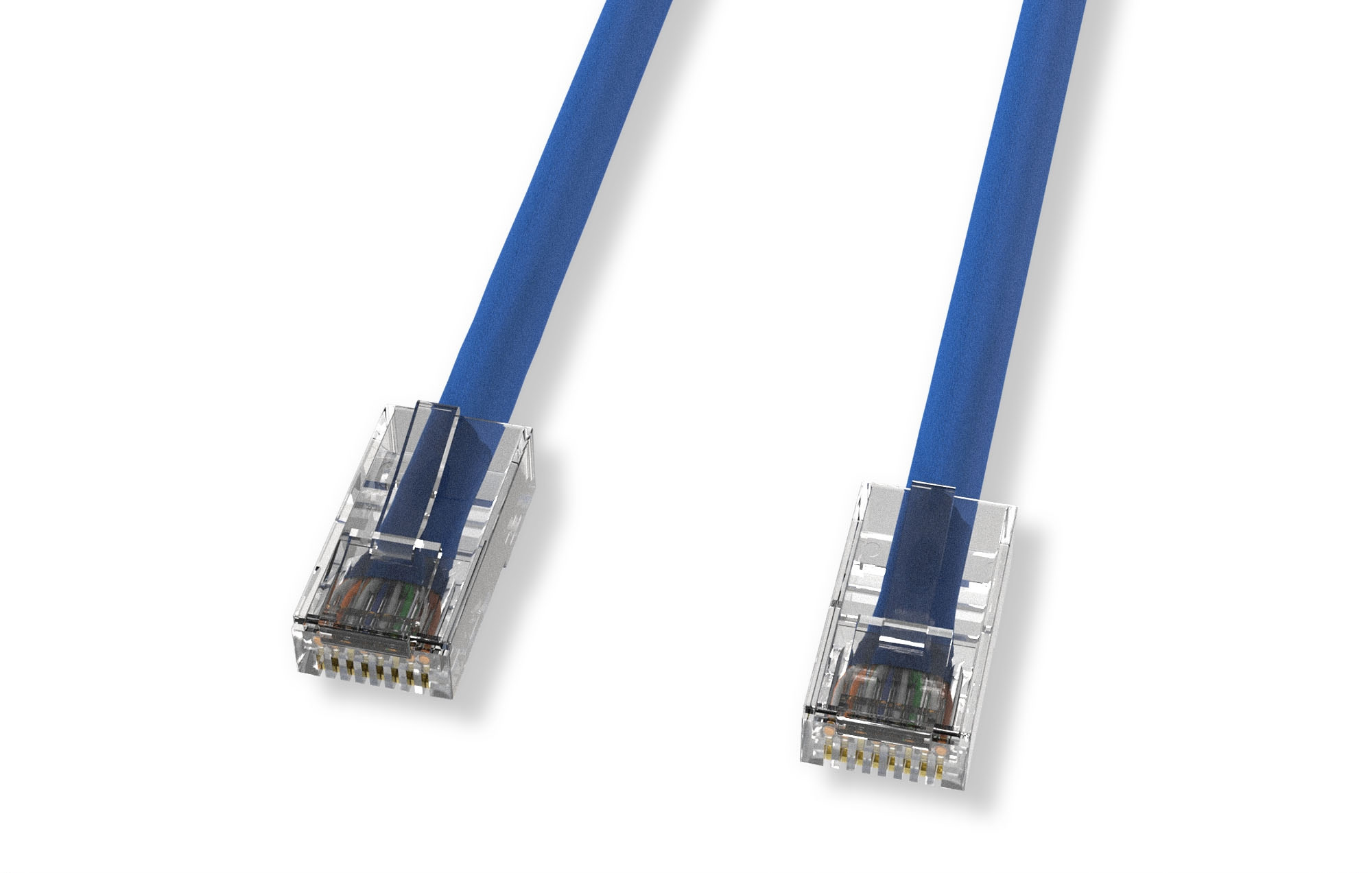 Non-Booted Blue Cat 6 UTP Patch Cable - Image 2