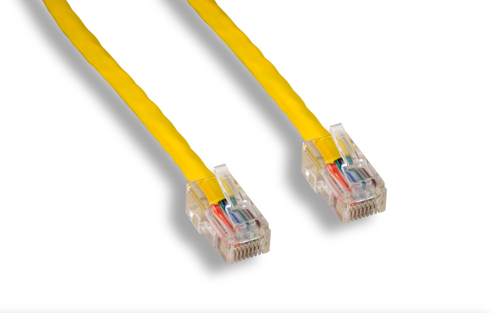 Yellow Non-Booted Cat 5e UTP Patch Cable