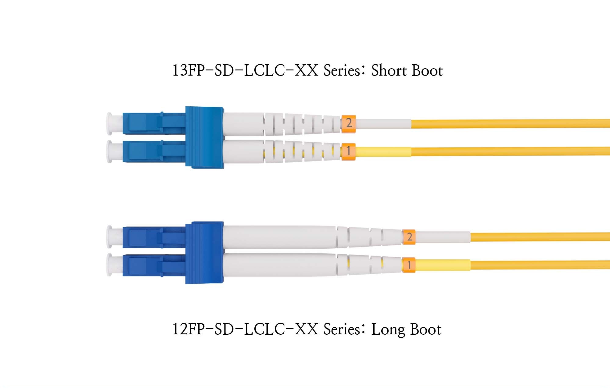 OS2 Short Boot 9/125 LC/LC UPC Duplex Single Mode Fiber Optic Cable - Image 3