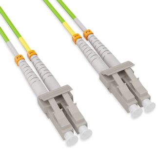 OM5 LC/LC UPC LSZH/OFNR Dual-Rated Multimode Fiber Optic Patch Cable Lime Green