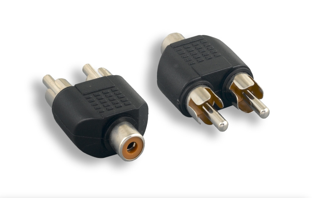 RCA F To RCA M x 2 Y Adapter