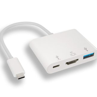 USB3.1 Type-C To USB3.0+HDMI+Type-C 3-in-1 Splitter Adapter, USB PD 100W