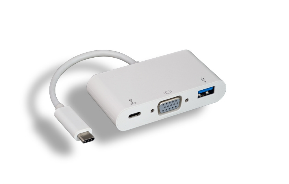 USB 3.1 Type C to USB 3.0 / VGA / Type C Charging Adapter