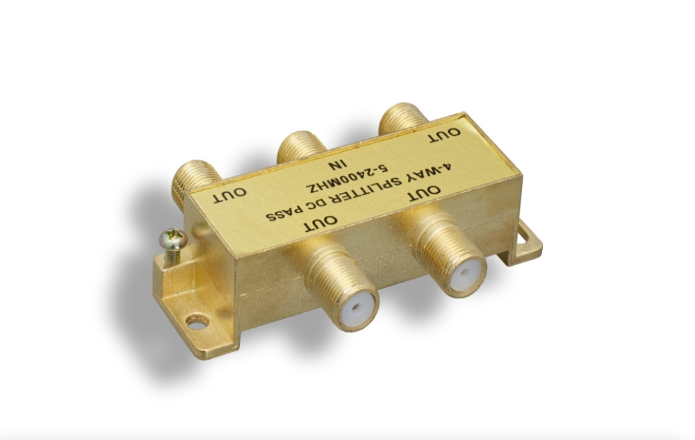 F-Type 4-Way Coaxial Cable Splitter