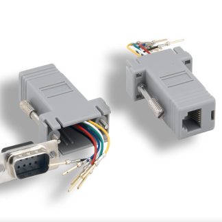 Gray DB9 Male to RJ-12 Modular Adapter
