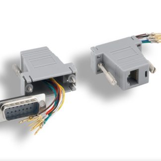 Gray DB15 Male to RJ-45 Modular Adapter