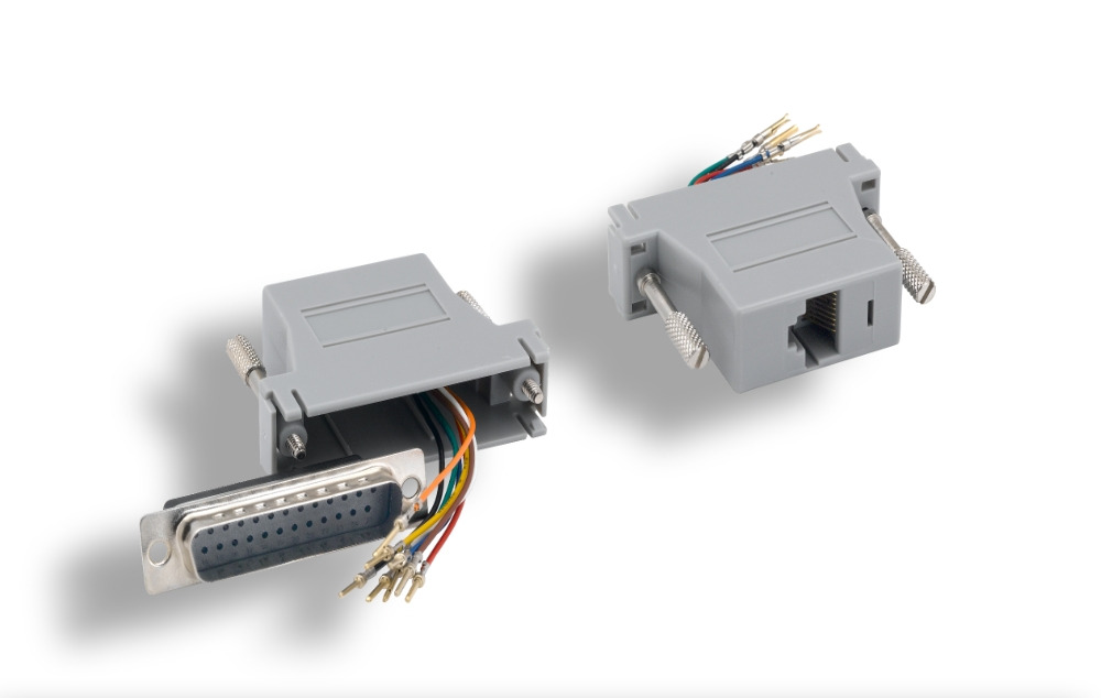 Gray DB25 Male to RJ-45 Modular Adapter