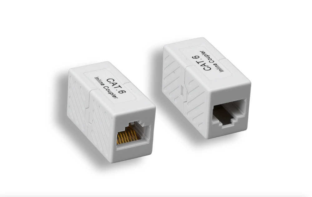 White Cat. 6 Modular Inline Coupler