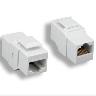 White Cat. 5e Inline Coupler (keystone)