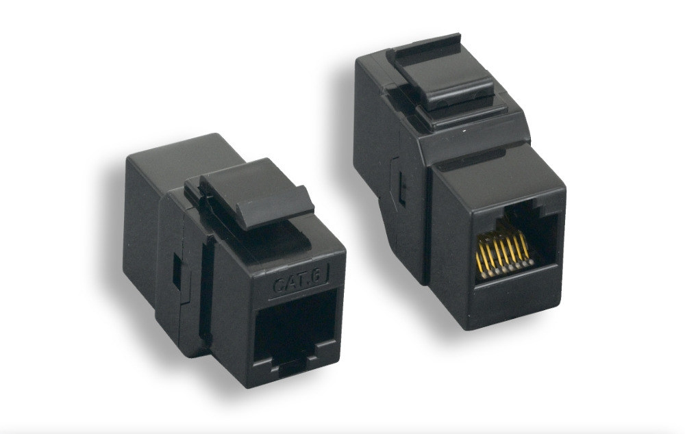 Black Cat. 6 Inline Coupler Keystone Jack