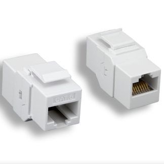White Cat. 6 Inline Coupler Keystone Jack