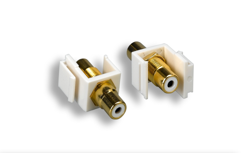 White RCA F/F Keystone Insert Module